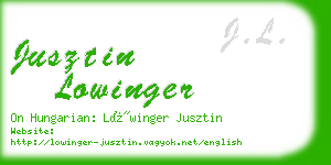 jusztin lowinger business card